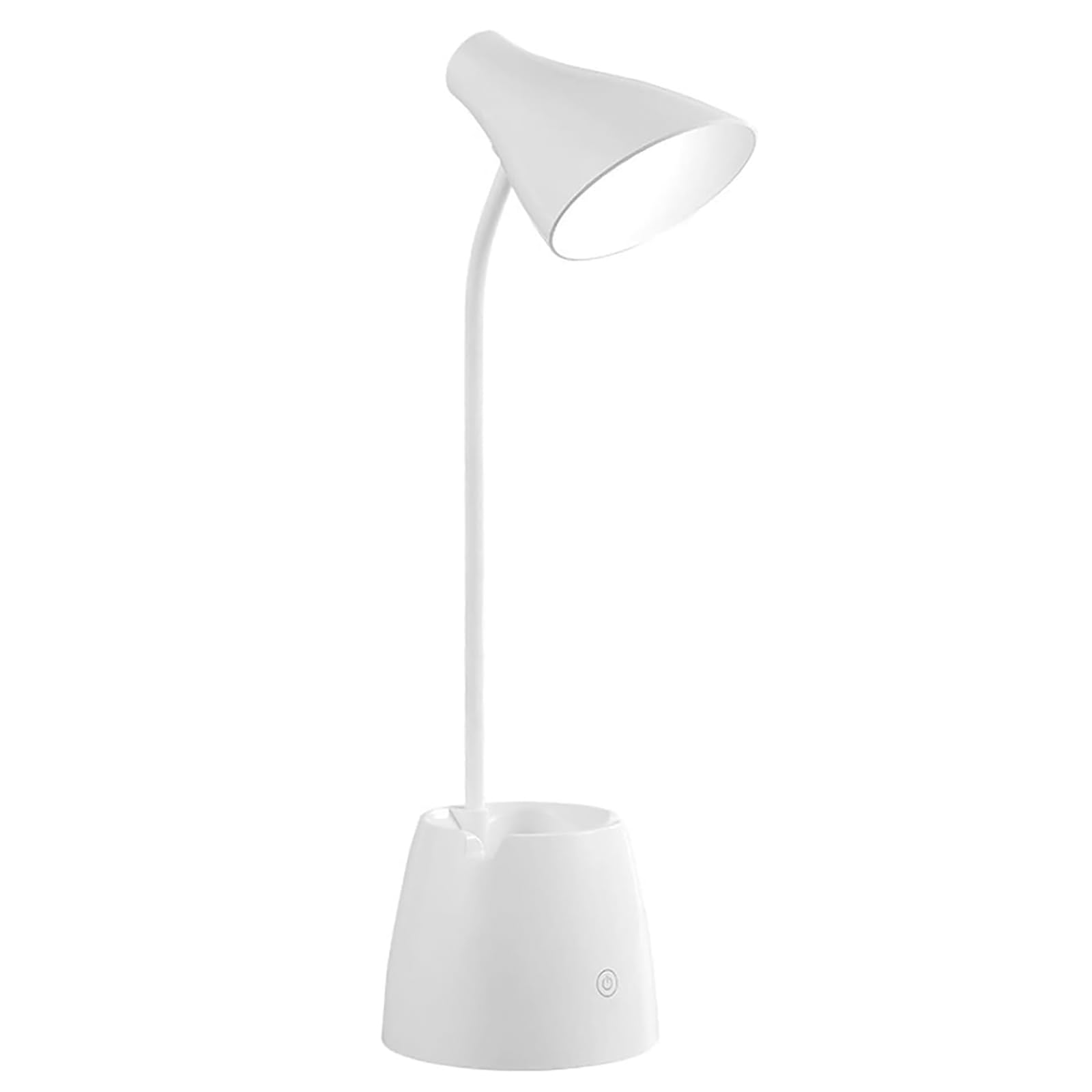 Schreibtischlampe Kinder, 3 Farben Stufenlose Helligkeit Tischlampe Nachttischlampe, 24 LED Augenschonende Bürolampe Leselampe mit Stifthalter, USB-Anschluss Touch Schreibtischleuchte