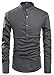 NITAGUT Men Henley Neck Long Sleeve Daily Look Linen Shirts Casual Beach T Shirts (US M/Chest 38-41, Dark Grey)