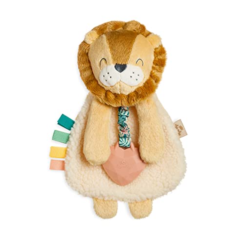Image of Itzy Ritzy - Itzy Lovey Including Teether - Baby Lovey with Teether, Textured Ribbons & Dangle Arms - Features Crinkle Sound, Sherpa Fabric and Minky Plush (Lion)