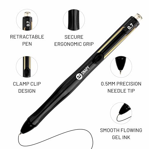 Image of Anupam Snapy Roller Gel Pen 0.7 mm, Waterproof Smooth Quick-Dry Dark Ink, Comfortable Grip Exam & Office Pen, Refillable (1 Blue Body BlueInk, 3 Black Body BlackInk)