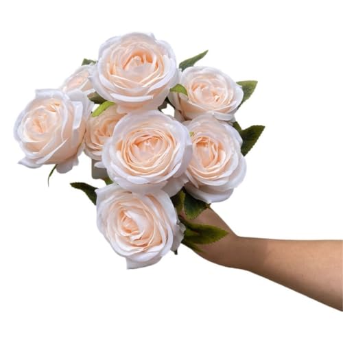 Rosa búlgara realista de 9 cabezas con tallo moldeable de alta densidad 3
