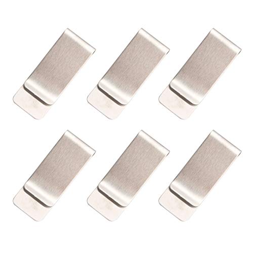 Jopto Lot de 6 Pinces à Billets en métal - Style rétro - en Laiton - Portable - en Acier Inoxydable - pour Homme et Femme Cover