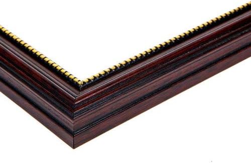 ArtToFrames 9x13 Inch Red Picture Frame, This 1" Custom Wood Poster Frame is Cherry with Gold Beads, for Your Art or Photos - Comes with Regular Glass, 2WOM80801-CHY-9x13
