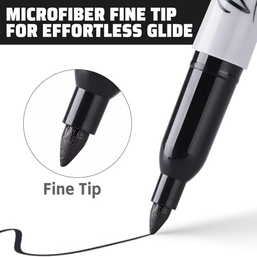 Image of 36 Pack Permanent Markers Fine Tip, Black Permanent Marker Pens for Office, School & Home, Waterproof, Smear-Proof, Quick-Drying