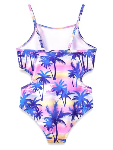 Image of Dvenki Stylish Swimsuit for Teen Girls /Young Women - Palm Tree Holiday Beach Pattern Bathing Suit Size 8
