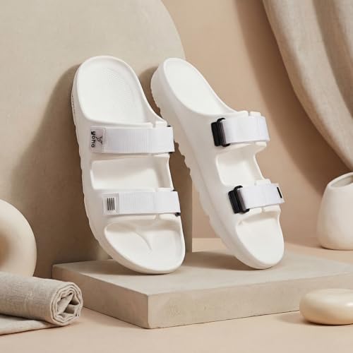 Image of YOHO Wilo Double Strap Sliders for Men | Cushioned & Lightweight | Adjustable Strap | Comfortable Monsoon Footwear & Rainy Sandals