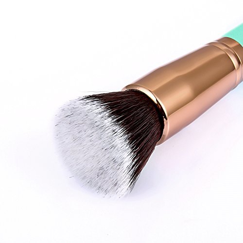 Mypreface Rose Golden Flat Top Kabuki Foundation Makeup Brush- Perfect For Blending Liquid,Cream & Mineral Cosmetics Or Translucent Powder - Premium Synthetic Bristles!(Blue) #TOP1