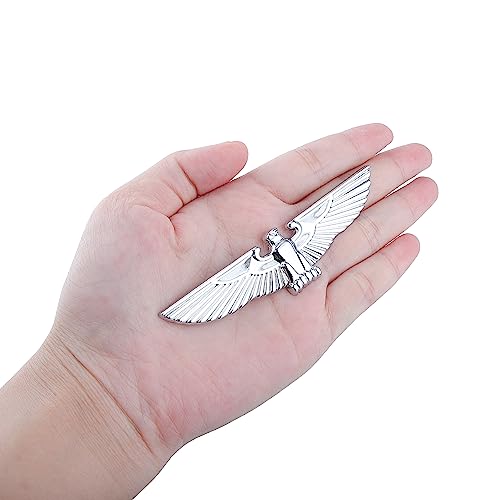 Image of 2X Eagle Wings Emblem 3D Metal Sticker Emblem Animal Car Decoration nameplate Logo Right /Left /Tailgate Fender Badge Compatible with Car Truck car Accessories fit Universal (Silver)