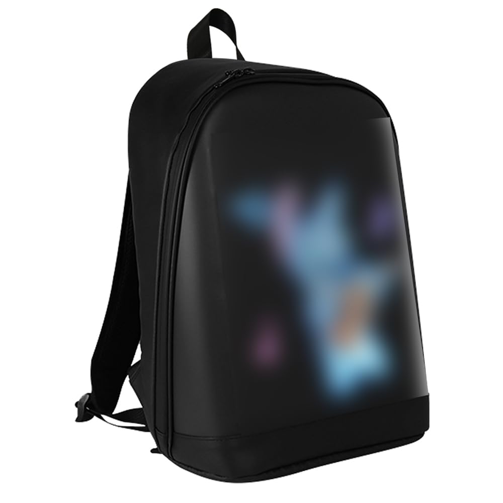 LED Backpack Display Laptop Smart Back Pack, Outdoor Expanded Motorcycle Cycling BackPack for women men girl 15L, T2 (black)