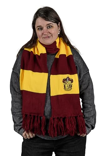 AAA Merchandise Harry Potter Gryffindor Scarf - Bold Striped Design with House Crest - Burgundy and Gold Knitted Winter Accessory - HP Gifts for Men Women Adults Kids