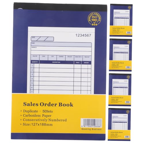 Libro de pedidos de 2 partes Cabilock con 5 talonarios de recibos y facturas