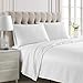 NORA HOME Juego de Sabanas 150x190 Algodón Satén de 300 Hilos Calidad Hotel 5* + 2 Fundas Almohada + Sabana Bajera Ajustable. Sabanas 150 x 200 Blancas para Cama 150 con Vainica - Verona