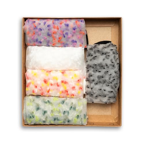 Image of RAFRAY Sheer Socks For Women - Colorful Speckled Light See Through Women's Socks in Gift Box - Ankle Length - 5 Pairs - Size US W 5-9.5