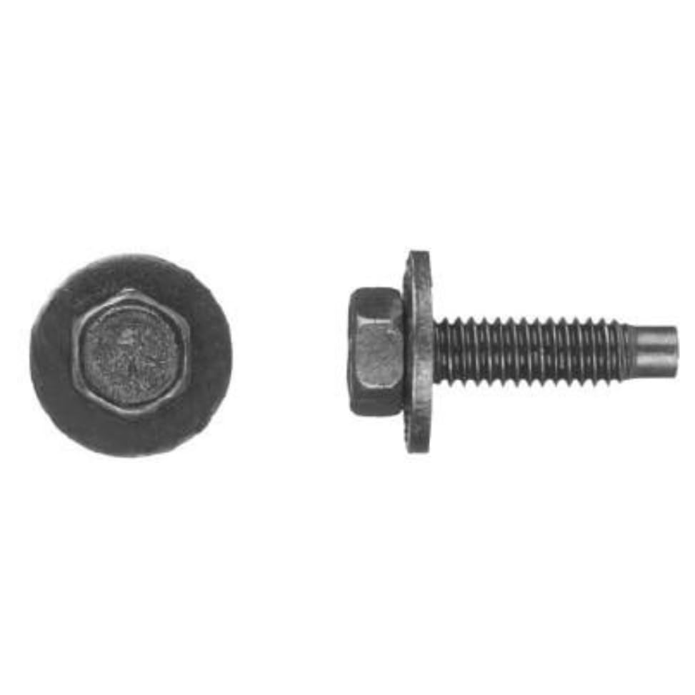 25 Pack Black Body Bolts - 5/16"-18 x 1 3/16", 1/2" Hex Head with 7/8" Outer Diameter Washer - Dog Point Automotive Fasteners - Compatible with Ford Part 57041-S2