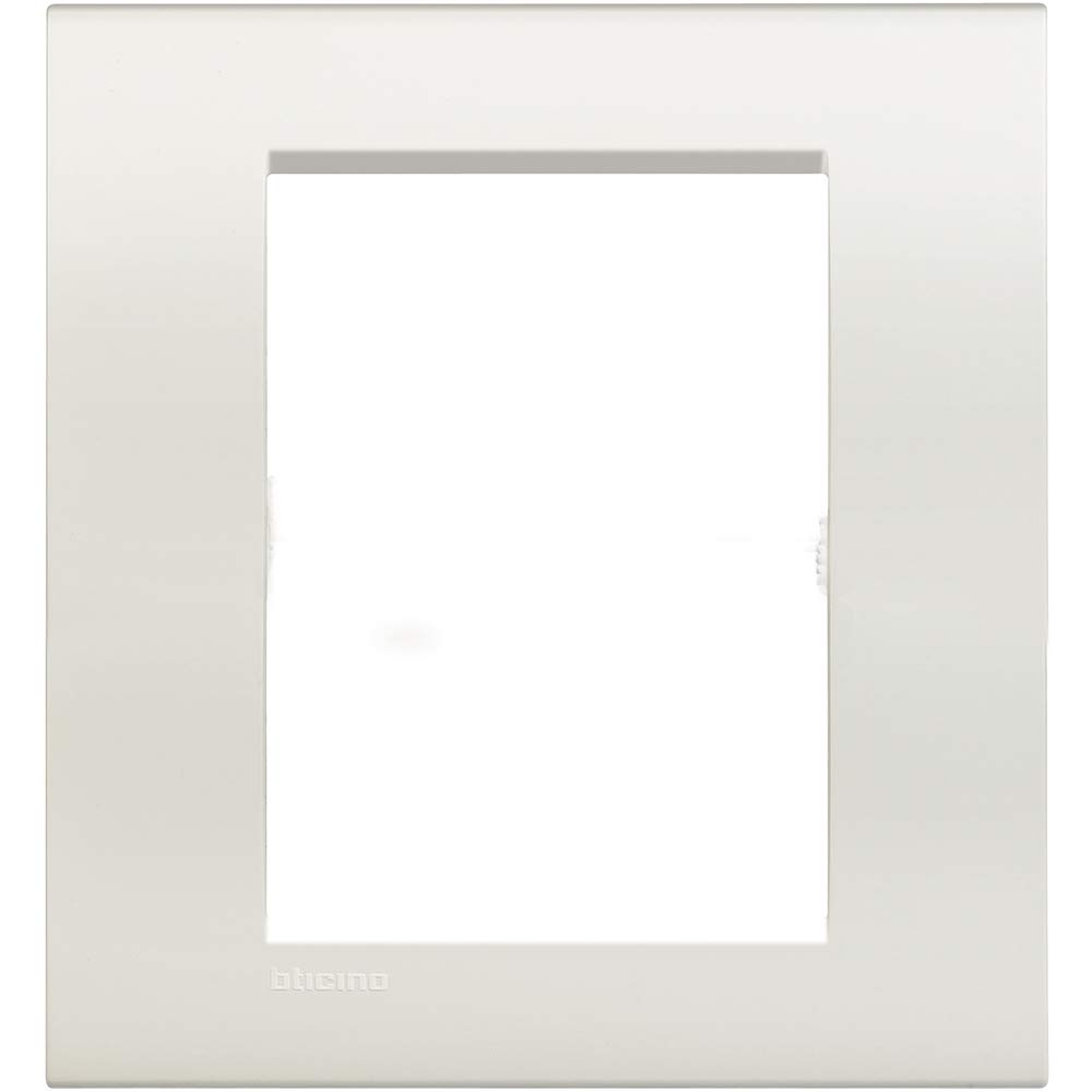 Plaque Livinglight Neutre BTicino LNA4826BI 3+3 modules pour interrupteur blanc