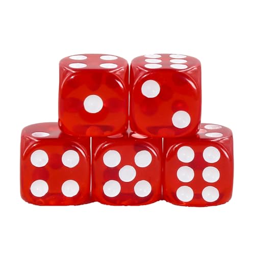 Epic Forge-Juego de 5 Dados de 6 Caras – Rojo Transparente