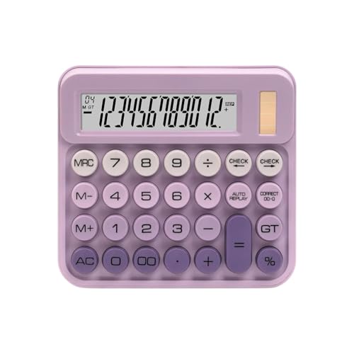 Image of Blue Tick CandyPop Calculator - Dual Power Solar & Battery with Retro Design & Large Candy Buttons (Purple)