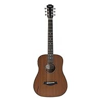 The mahogany-top version of the Baby Taylor will yield a slightly darker, earthier tone than its spruce top sibling. Pint-size Dreadnought. Equipped with the Expression System BabyTM (ES-B) pickup. The pickup is powered by an onboard preamp with a bu...