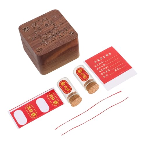ANDRESLAD Caja de Madera Elegante para Conservar Cordón Umbilical y Cabello de Ñiño, Recuerdo Memorable para Showers Diseño Decorativo y Almacenamiento Seguro