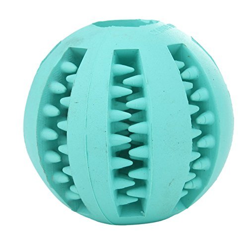Toy Ball for Dogs - Dental Treat, Bite Resistant, Indestructible Non-Toxic Strong Tooth Cleaning Dog Toy Balls for Pet Training, Playing, Chewing - Soft Rubber, Bouncy, Tennis Ball