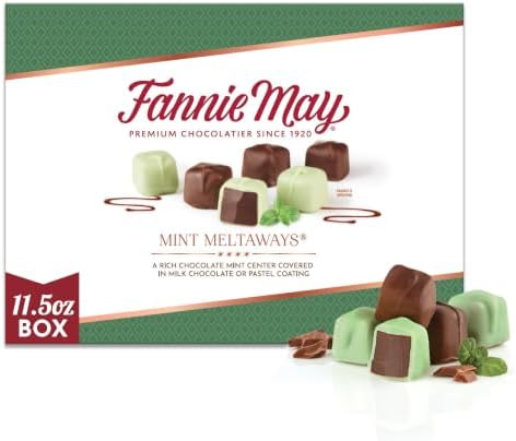 Fannie May, Milk Chocolate Candy, Mint Meltaways, Gift Box, 11.5 oz