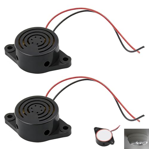 2 Piezas Zumbador Electrónico Buzzer Activo 12V 100dB, Zumbador Continuo para Alarmas 3 24V, Buzzer de Alta Potencia para Arduino, Alarmas Electrónicas, Sistemas de Seguridad, Movimiento