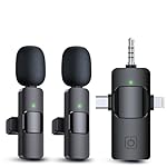 PQRQP 3 in 1 Wireless Lavalier Microphones for iPhone, iPad, Android, Camera, USB-C Microphone, 7-Hour Battery, Mini Microphone with Noise Reduction for Video Recording, Vlog, YouTube, TikTok