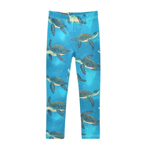 Sea Turtles Girls' Leggings Toddler Doodles Galaxy Kids Yoga Pants Dance Active Tights 4T