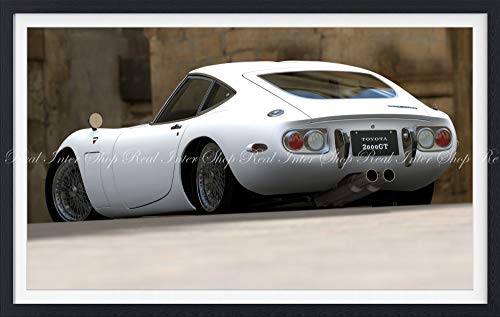 絵画風 壁紙ポスター (はがせるシール式) トヨタ 2000GT 前期型 ワイヤースポークホイール 1967年 名車 【額縁印刷/トリックアート】 キャラクロ T2GT-019SGF2 (603mm×381mm) 建築用壁紙+耐候性塗料 <日本製> ウォー