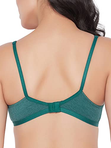Image of Clovia Women's Cotton Non-Padded Non-Wired Full Cup M-Frame Bra (BR0185T17 Green 36B)