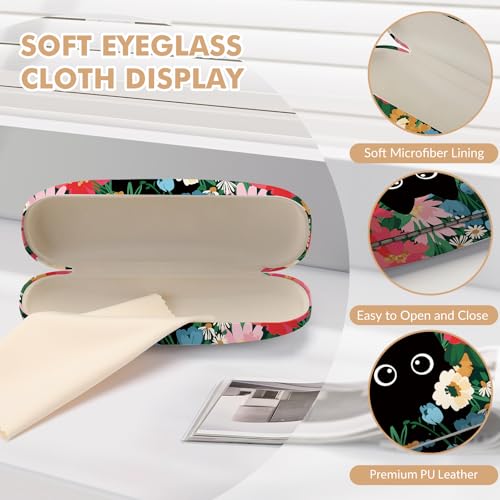 Image of Glasses Case Hard Shell,Portable Protective Eyeglasses Case, Eyeglass Holder Box with Cleaning Cloth, for men women