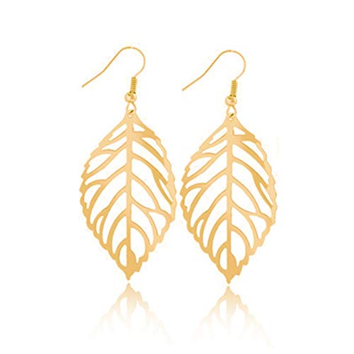 Boucles d'oreilles pendantes Parasols en or noir et feuilles colorées style vintage pour femme
