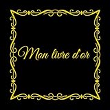  Livre d\'or noir et doré - 100 pages blanches - 209,5 x 209,5 mm - pour laisser un joli message manuscrit à la personne aimée
