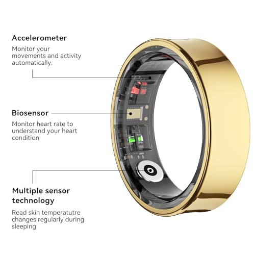 Smart Ring Health Tracker with Gesture Control & Charging Case (Silver, 11) by Weyrinice - Used condition - Image 2
