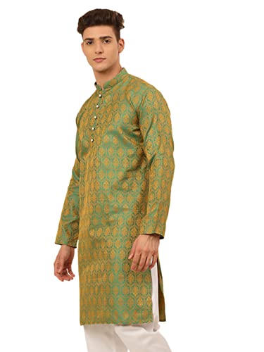 Image of Jompers Silk Blend Men's Woven Design Kurtas.