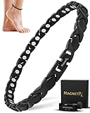 MagnetRX® Women's Magnetic Ankle Bracelet - Ultra Strength With 34 Magnets - Titanium Anklets for Women (Black)