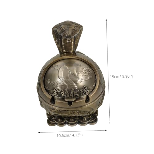 Cendrier anti odeur et vent statue serpent métal rétro pour extérieur