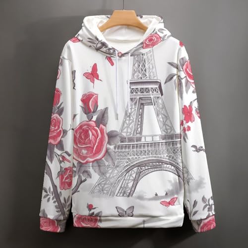 Sweatshirt Tour de Roses chaud avec capuche protectrice et poche pratique - 5