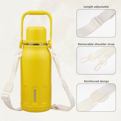 Image of BJPKPK Stainless Steel Insulated Bottle with Handle & Strap, 40oz