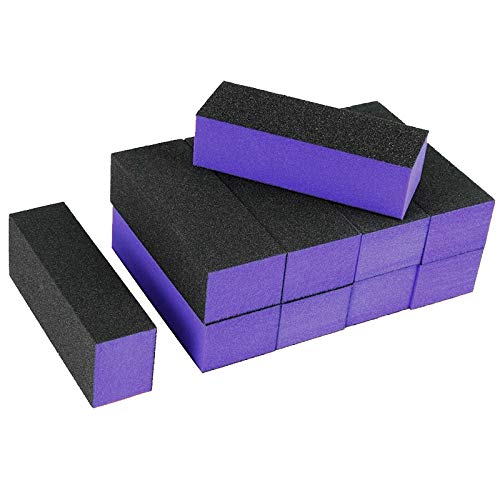 U Beauty Sanding Buffing Block Nail Files Pedicure Manicure File (Black Purple) Nail Polisher Polish Buffer 10 PCS