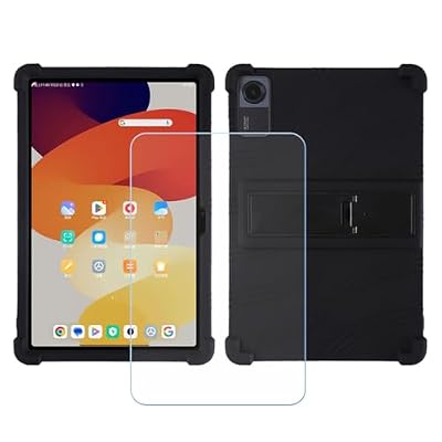 BMPNLSZ TPU Cover for Huawei MatePad SE 11 2024 + HD Tempered Glass, Silicone Shell Bumper Protective Back Case - 9 Hardness Anti-Scratch Screen Protector (11,0") - Black