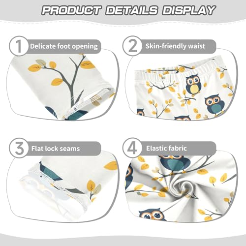 Girls Leggings Cute Owls Tree Soft Toddler Leggings for Girls Kids Pants Size 4T-10T3