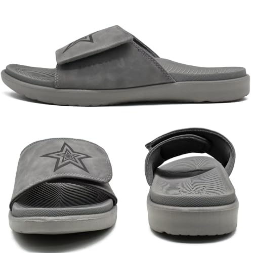 Image of KuaiLu Mens Slide Sandals Orthotic Arch Support Athletic Sport Sandals For Men Adjustable Comfort Slippers With Soft Cushioning For Outdoor