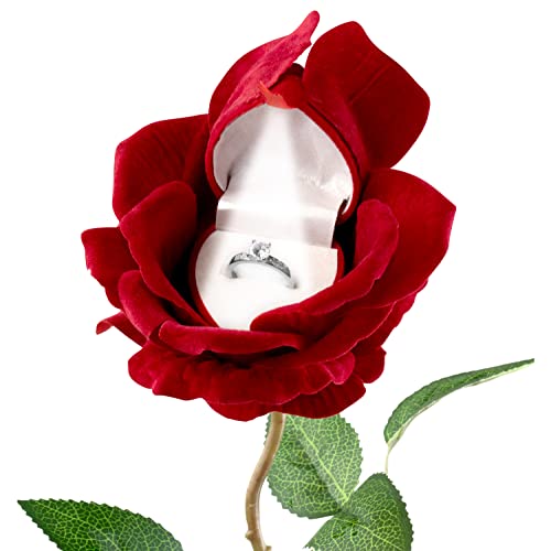 Noble Rose Ring Box with Light - Flower LED Engagement Ring Box for Proposal Ring or Special Occasions by Noble Pack - Used condition - US$23.91