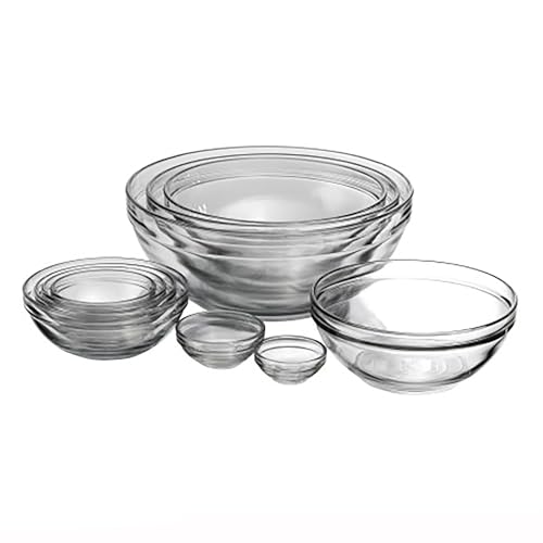 Set de 10 tazones de vidrio para mezclar
