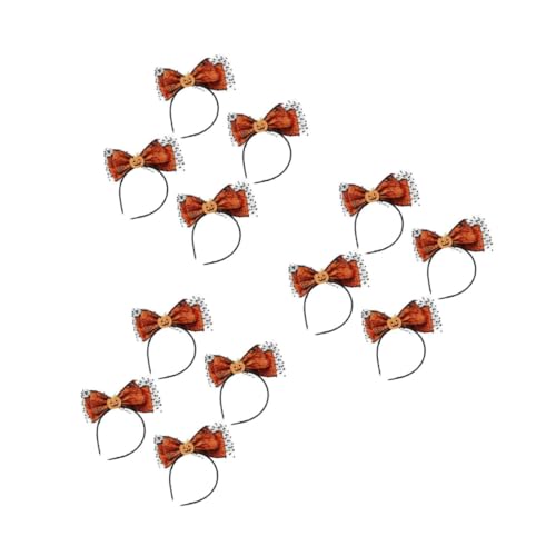 Accessoires de cheveux Halloween sans douleur | 12 bandeaux avec noeud citrouille extensibles