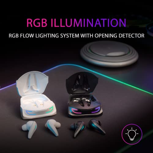 MHI-ULTRA Black, Cuffie Wireless TWS, RGB Flow, Bluetooth 5.3, Tripla Cancellazione Del Rumore, Durata Della Batteria 24 Ore - Cuffia gaming - Immagine 1