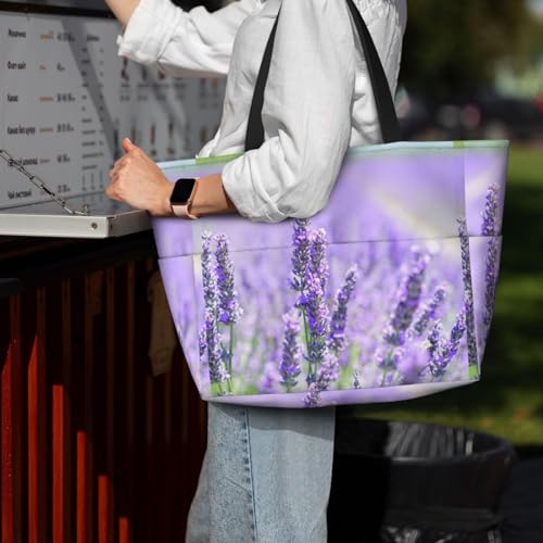 Sac de plage lavande violette avec poignées confortables - 5