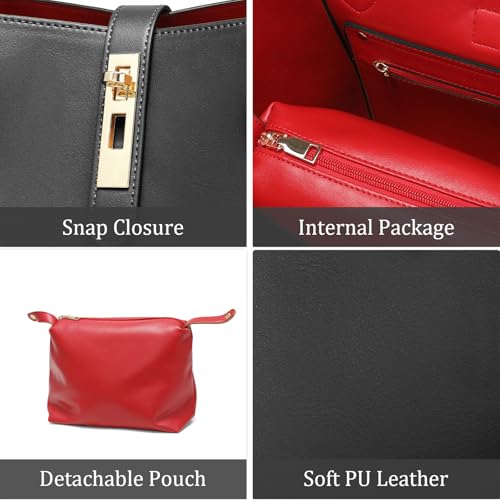 Bolso tote grande para mujer de cuero vegano miniatura 6