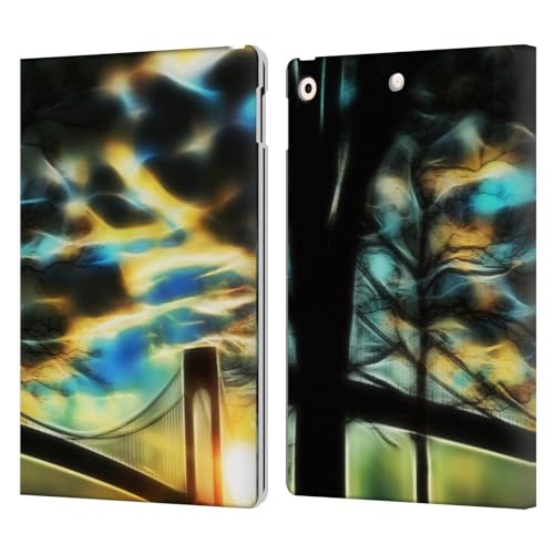 Étui portefeuille iPad 10.2 au motif abstrait New York texturé en cuir durable